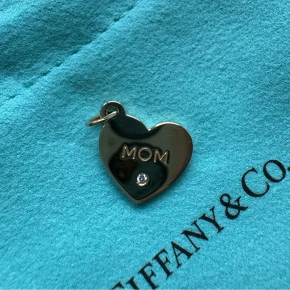 Tiffany & Co. Gold Heart Mom Charm with Diamond